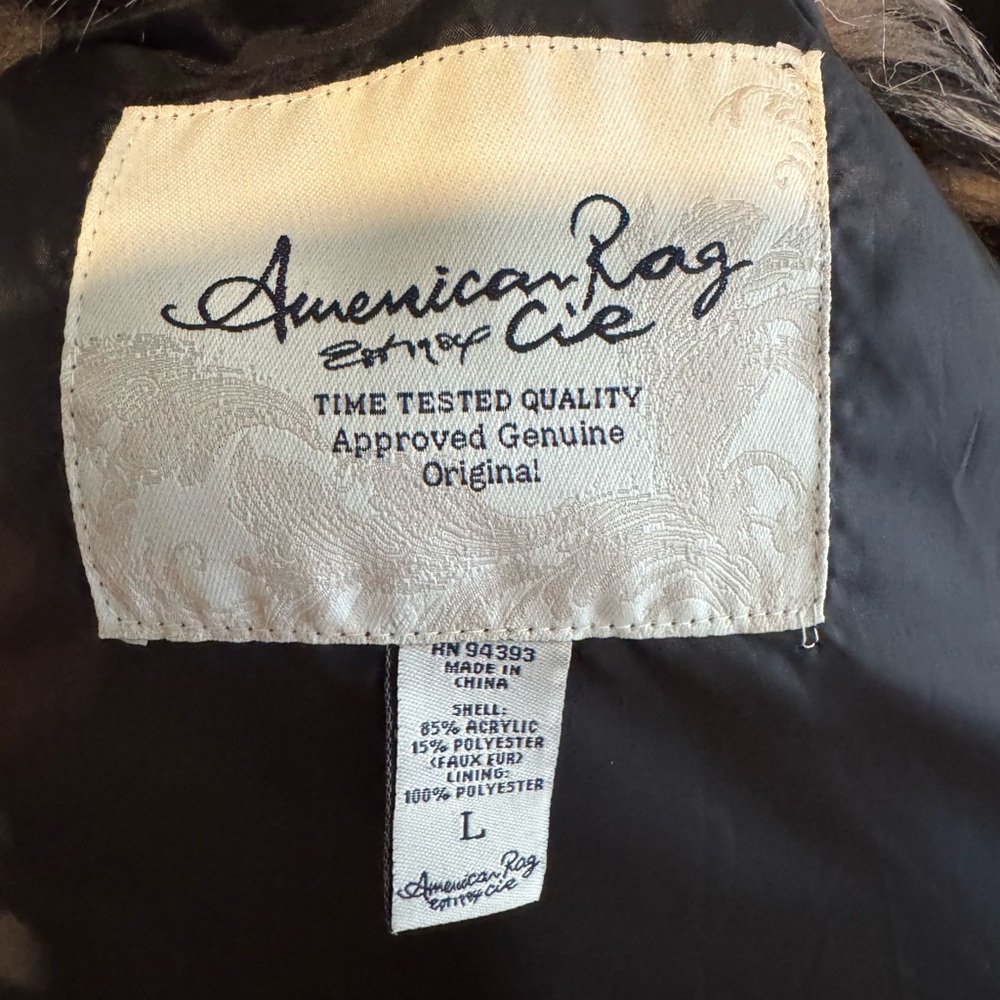 American Rag Black Faux Fur-Lined Jacket